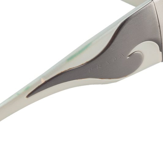 Prada SPR 58F 5BZ-1A1 Silver Wave Sunglasses