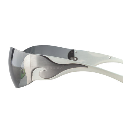 Prada SPR 58F 5BZ-1A1 Silver Wave Sunglasses