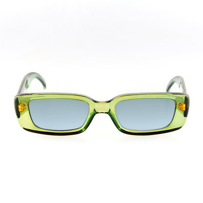 Gucci GG 2409 Green Acetate Rectangle Vintage Sunglasses