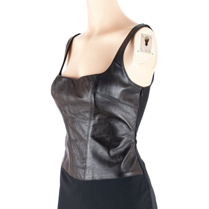 Versace Jeans Couture Bustier Leather Asymmetrical Dress