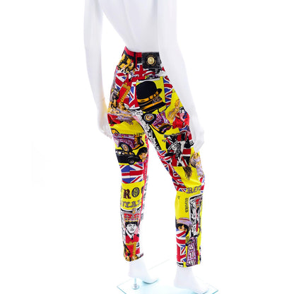 Gianni Versace Jeans Couture Vintage Rock n Roll Royalty Beatles Sex Pistols Pants (M)