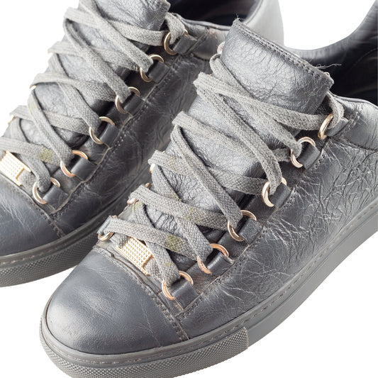 Balenciaga Arena Low Grey Leather Shoes (37 IT/ 38 EU)