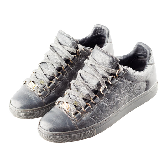 Balenciaga Arena Low Grey Leather Shoes (37 IT/ 38 EU)