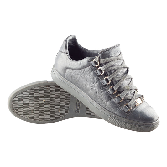 Balenciaga Arena Low Grey Leather Shoes (37 IT/ 38 EU)