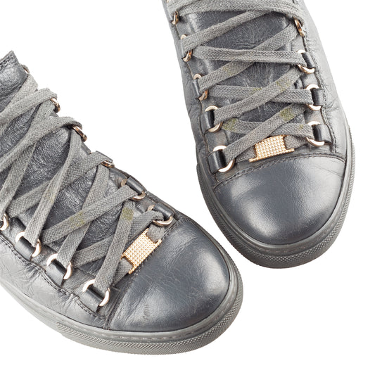 Balenciaga Arena Low Grey Leather Shoes (37 IT/ 38 EU)