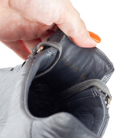 Balenciaga Arena Low Grey Leather Shoes (37 IT/ 38 EU)