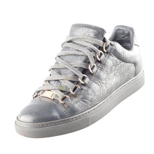 Balenciaga Arena Low Grey Leather Shoes (37 IT/ 38 EU)