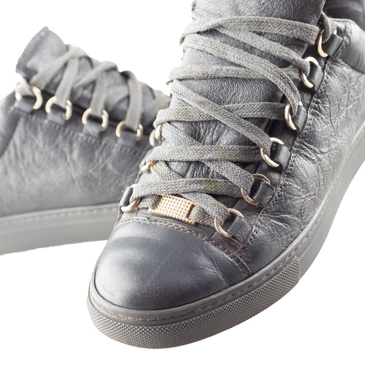 Balenciaga Arena Low Grey Leather Shoes (37 IT/ 38 EU)