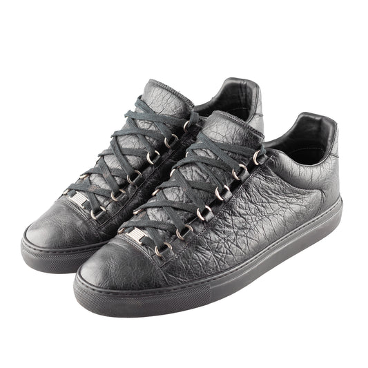 Balenciaga Arena Low Black Leather Shoes (43 IT/ 44 EU)