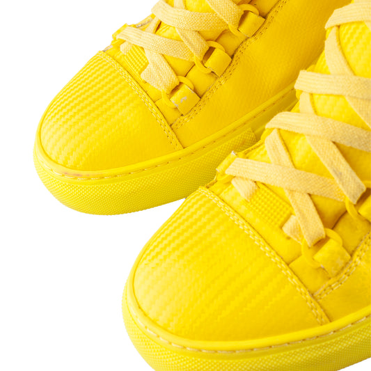 Balenciaga Arena Low Neon Yellow Leather Shoes (40 IT/ 41 EU)