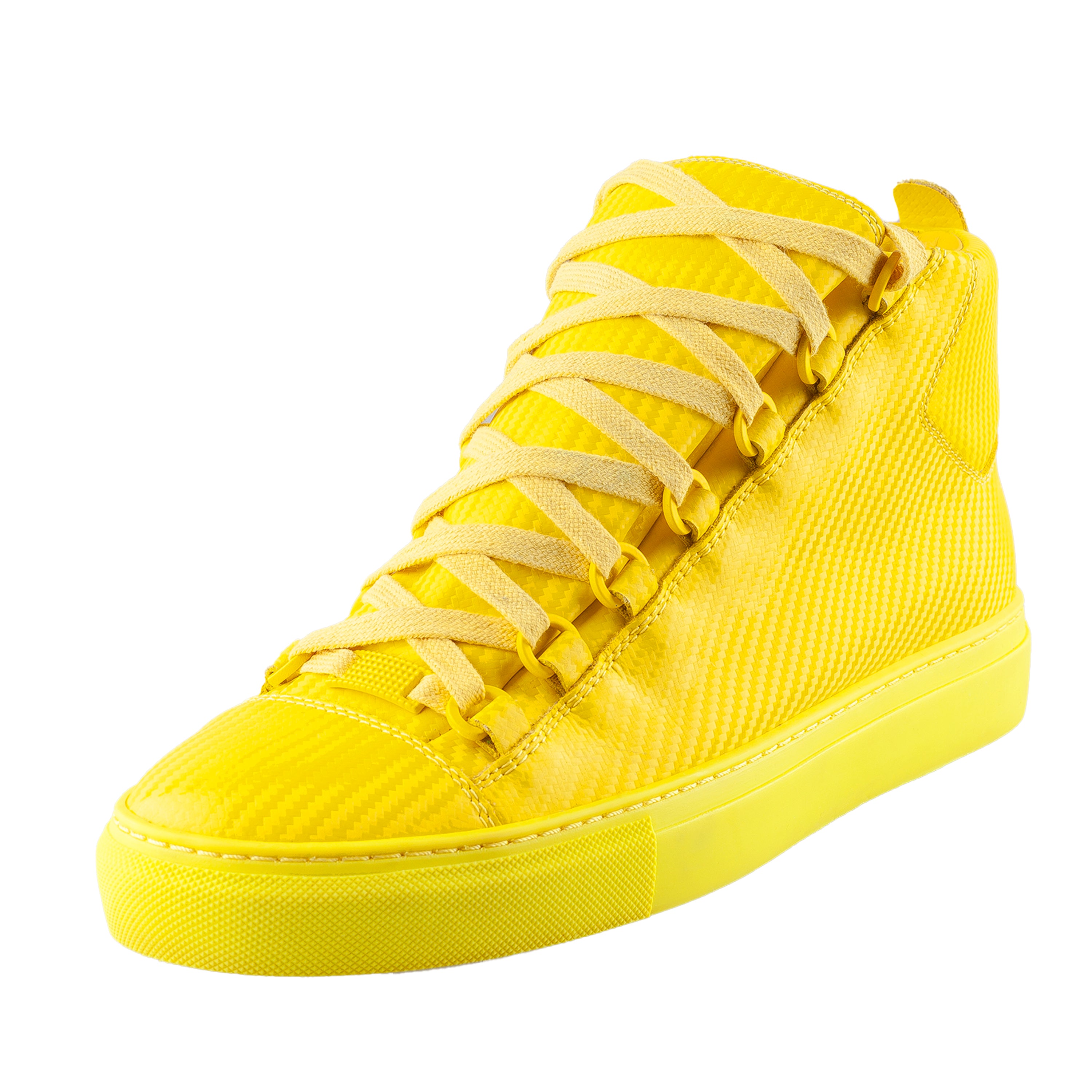 Balenciaga Arena Low Neon Yellow Leather Shoes (40 IT/ 41 EU)