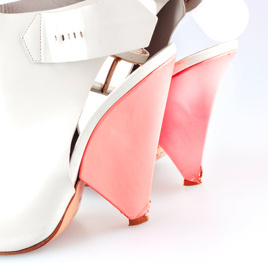 Chloé Vintage Jazz White Leather Ankle Heels (38,5 IT/39,5 EU)