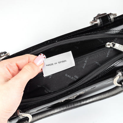Balenciaga Paris Black Patent Leather Goth Rectangle Vintage Shoulder Bag  