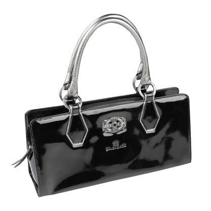 Balenciaga Paris Black Patent Leather Goth Rectangle Vintage Shoulder Bag  