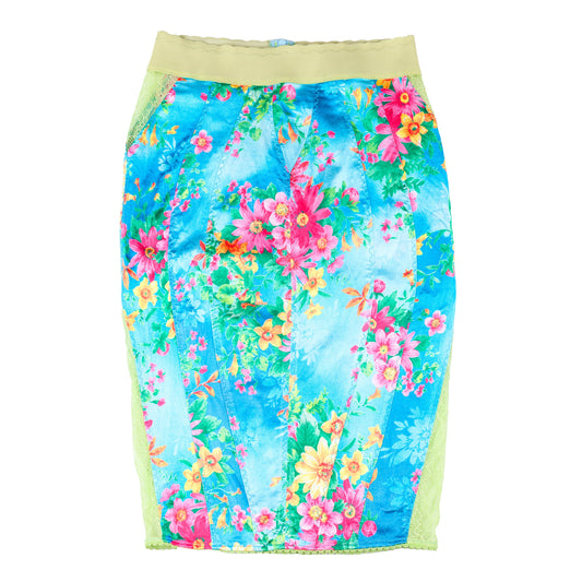 Dolce & Gabbana S/S 2005 RARE Vintage Lace Floral Blue Skirt  