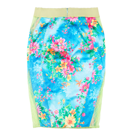 Dolce & Gabbana S/S 2005 RARE Vintage Lace Floral Blue Skirt  