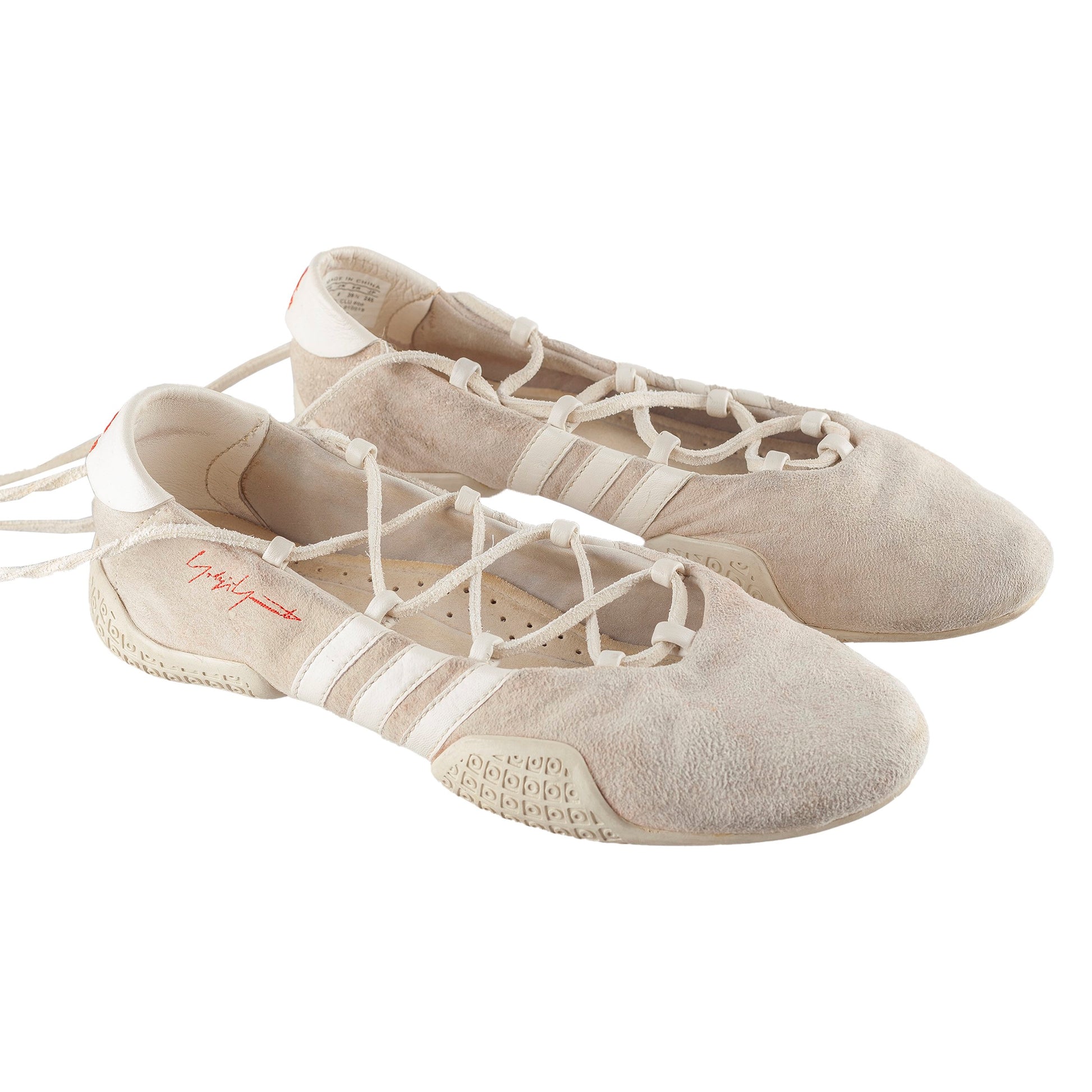 Yohji Yamamoto Adidas Beige Tied Up Ballet Flats (39,5 EU) VOODOO WAREHOUSE Yohji Yamamoto Adidas Beige Tied Up Ballet Flats (39,5 EU) VOODOO WAREHOUSE