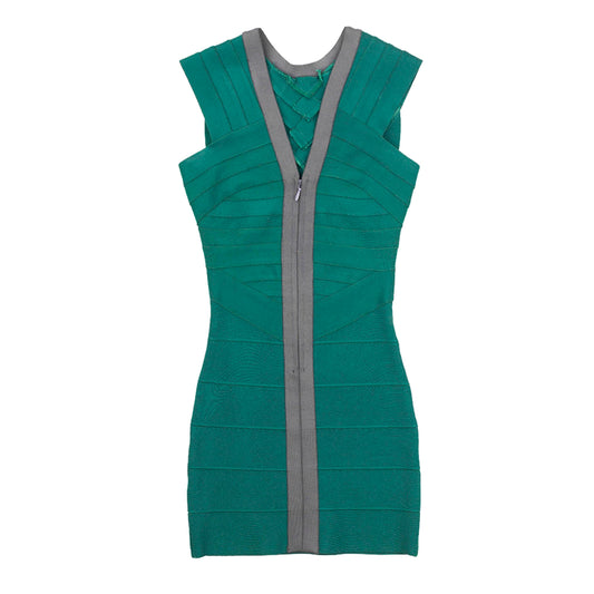 Rare Hervé Léger by Max Azria late-2000s two-tone bandage mini dress