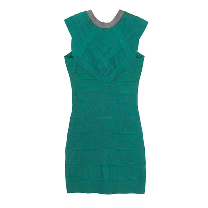 Rare Hervé Léger by Max Azria late-2000s two-tone bandage mini dress