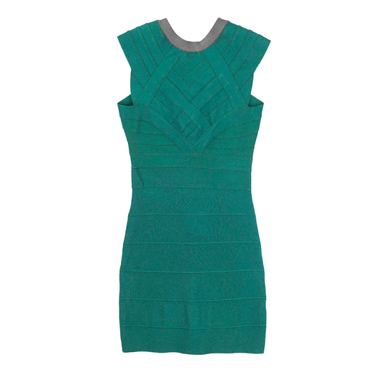 Rare Hervé Léger by Max Azria late-2000s two-tone bandage mini dress
