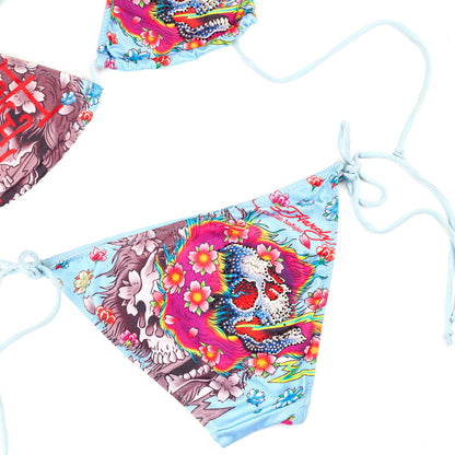 ED HARDY by Christian Audigier Blue Tattoo Bikini (M)