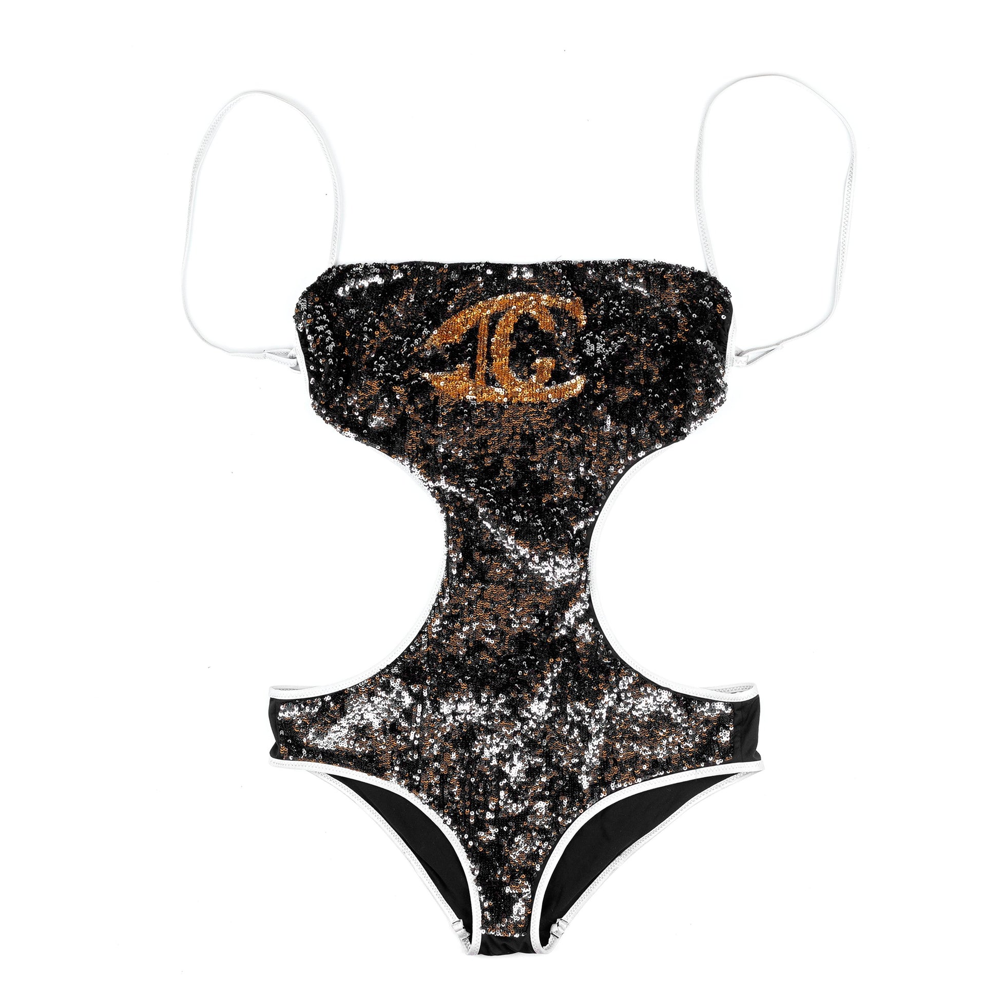 Just Cavalli Cut Out One Piece Sequins Swimsuit (L)