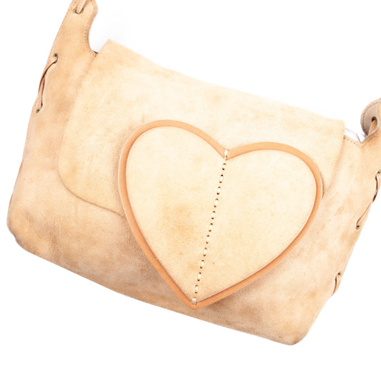 Gucci Suede Heart Shoulder Bag