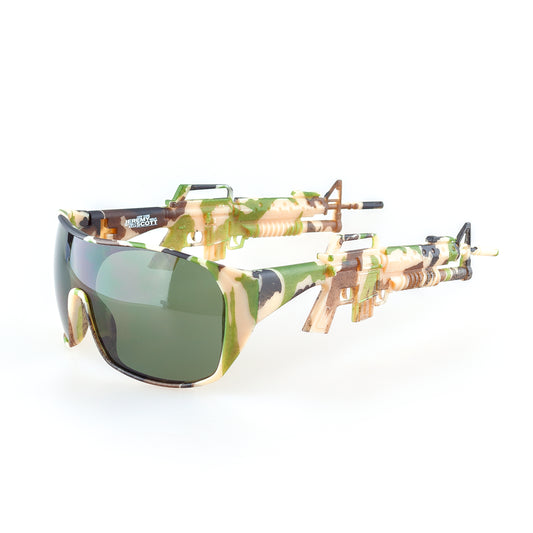 ⁣ Jeremy Scott x Linda Farrow⁣⁣ S/S 2013 Camouflage M16 Sunglasses⁣⁣⁣