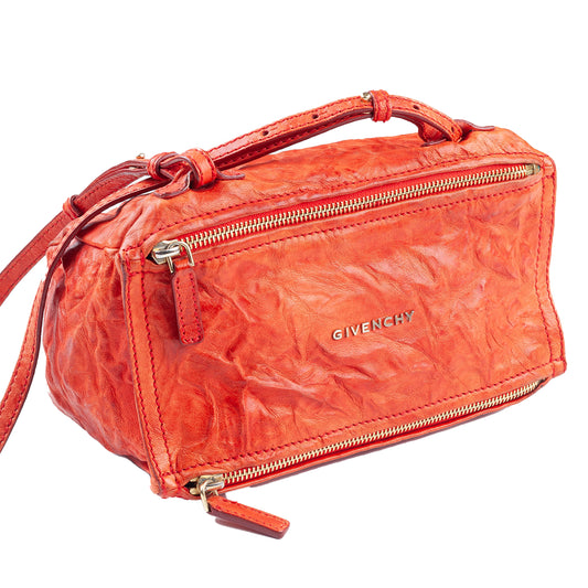Givenchy Paris Goatskin Coral Mini Pandora Vintage Bag