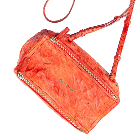 Givenchy Paris Goatskin Coral Mini Pandora Vintage Bag