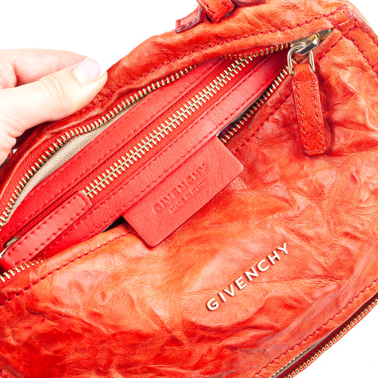 Givenchy Paris Goatskin Coral Mini Pandora Vintage Bag