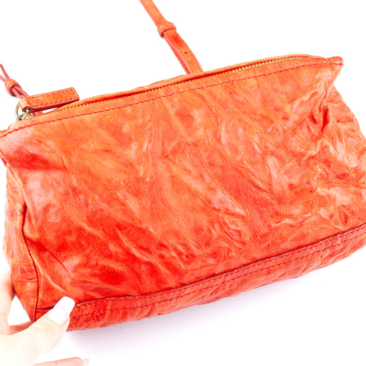Givenchy Paris Goatskin Coral Mini Pandora Vintage Bag