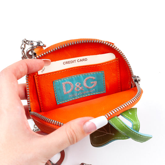 Dolce & Gabbana Orange Fruit Crossbody Vintage Wallet Bag