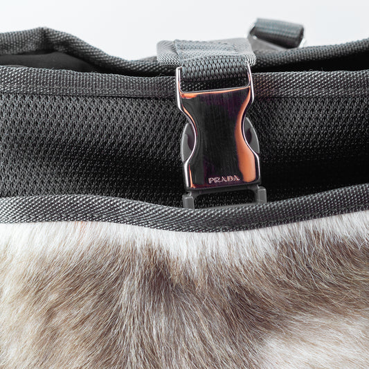 Prada Linea Rossa Technical Goat Fur Pocket Handbag