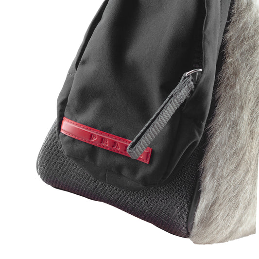 Prada Linea Rossa Technical Goat Fur Pocket Handbag