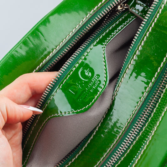 Dolce & Gabbana Lily Patent Vibrant Green Leather Bag