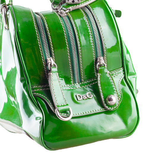 Dolce & Gabbana Lily Patent Vibrant Green Leather Bag