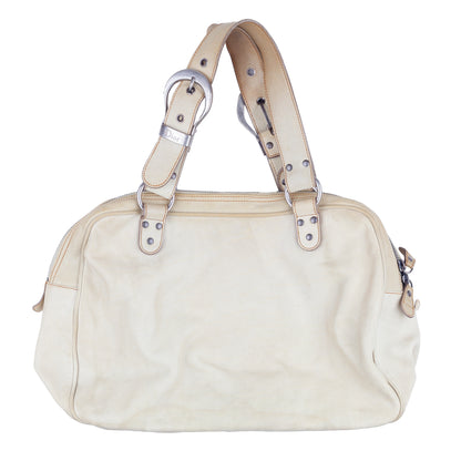 Christian Dior Gaucho Ivory Cream Vintage Saddle Bag