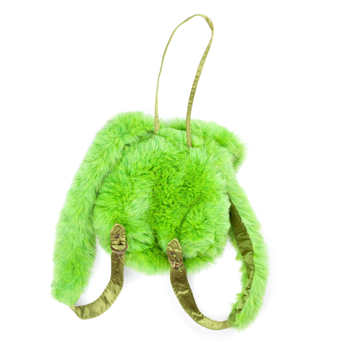 Kenzo Jungle Vintage Green Fur Backpack / Bag