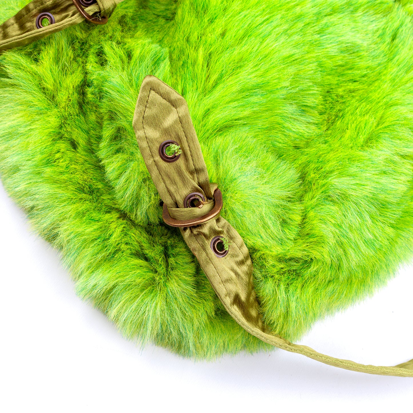 Kenzo Jungle Vintage Green Fur Backpack / Bag