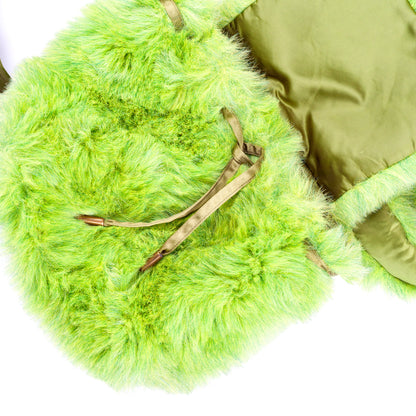 Kenzo Jungle Vintage Green Fur Backpack / Bag