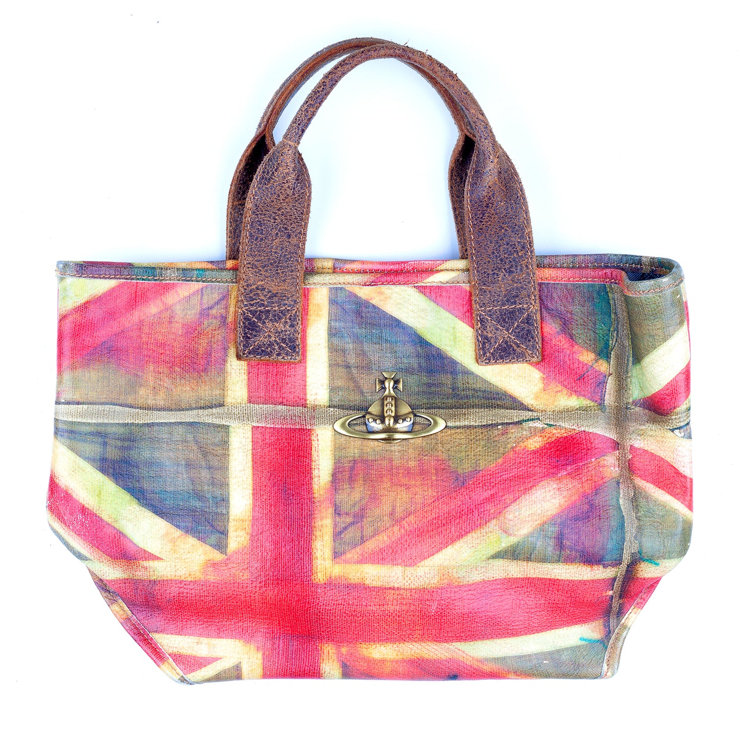 Vivienne Westwood London Vintage UK Flag Leather Bag