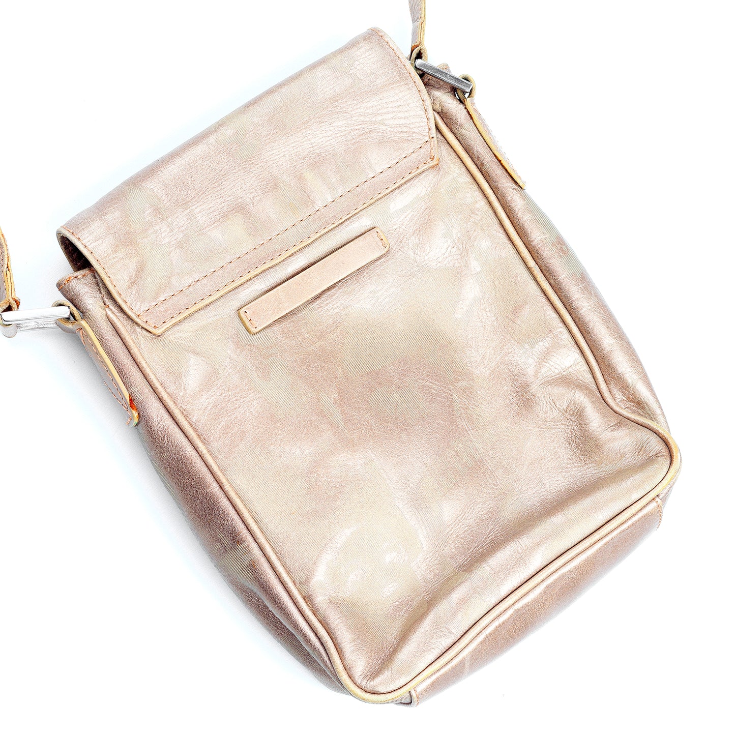 Jean Paul Gaultier Maroquinerie Vintage Faces Golden Leather Crossbody Vintage Bag