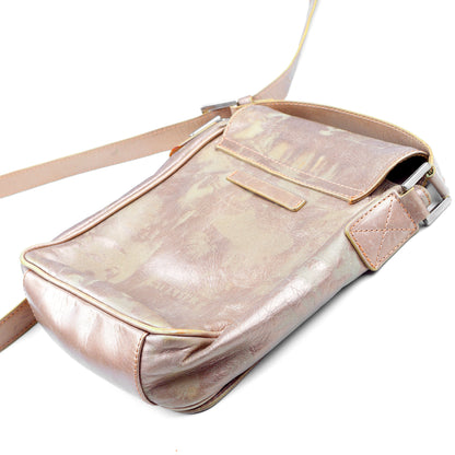 Jean Paul Gaultier Maroquinerie Vintage Faces Golden Leather Crossbody Vintage Bag