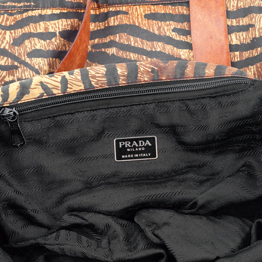Prada Vintage Brown Tiger Shoulder Bag
