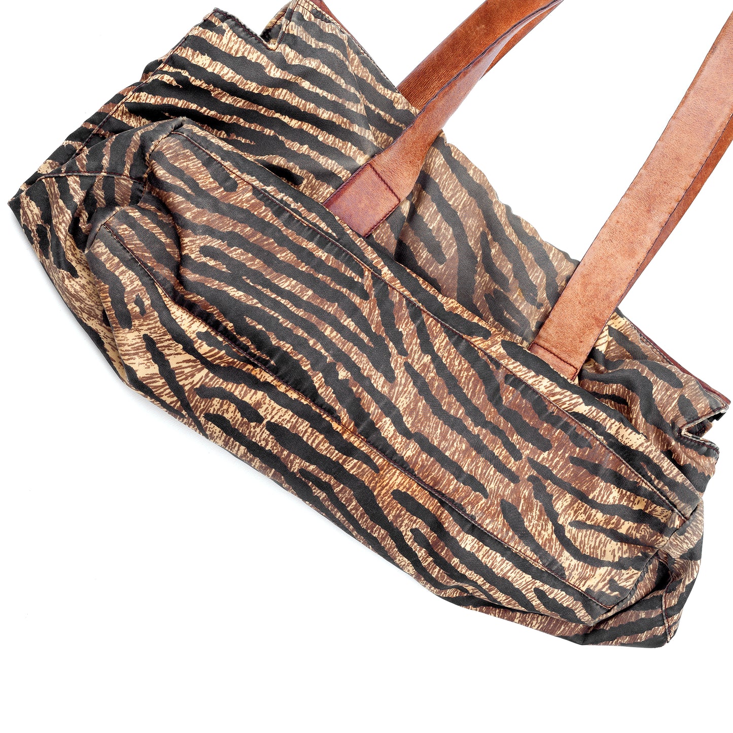 Prada Vintage Brown Tiger Shoulder Bag