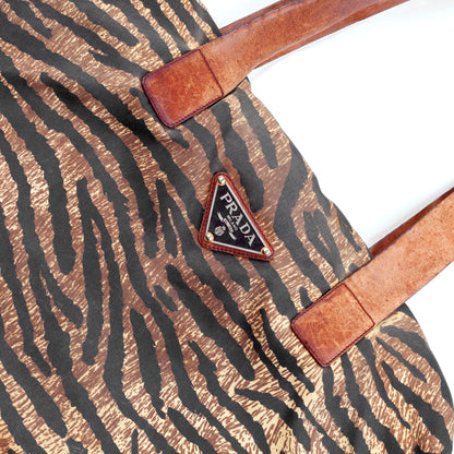 Prada Vintage Brown Tiger Shoulder Bag