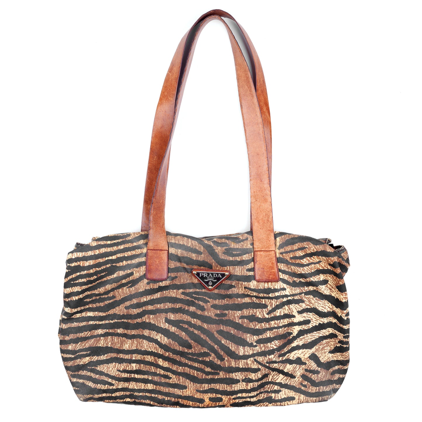 Prada Vintage Brown Tiger Shoulder Bag