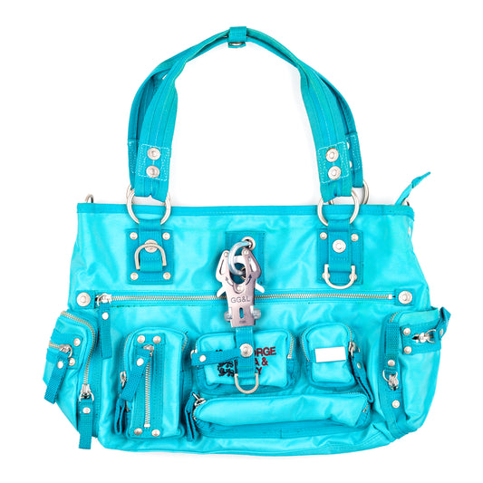 GG&L George Gina & Lucy “MELTYOURMIND” Turquoise Multipocket Shoulder Bag