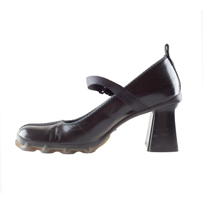 Miu Miu F/W 1999 Mary Jane Bubble Sole Buckle Black Heels